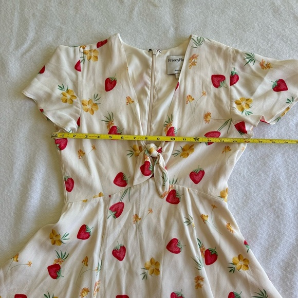 Privacy Please Dixie Mini Dress Strawberry Floral Print Plunge Neck Size S - Picture 8 of 9